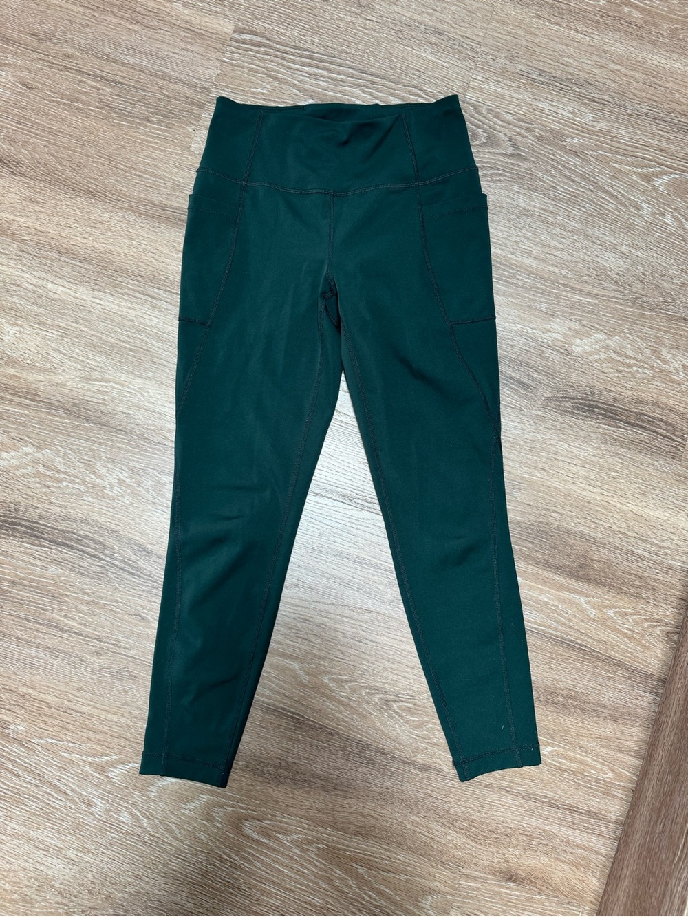 Lole Dark Green High-Rise Leggings with Side Pockets
